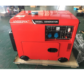Дизельный однофазный генератор Амперос LDG 8500S в шумозащитном кожухе