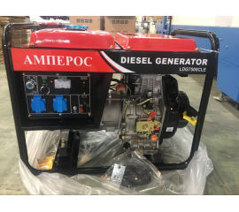 Дизельный однофазный генератор Амперос LDG 7500CLE с электростартером и аккумулятором