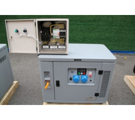 Бензиновый трехфазный генератор Амперос LT 10000S-3 в шумозащитном кожухе с автозапуском