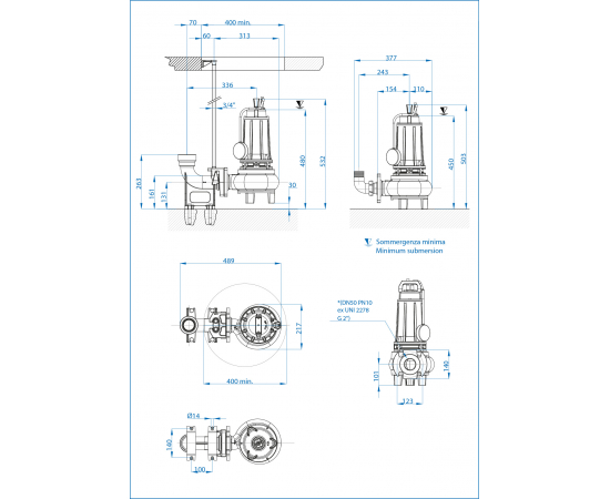 Насос погружной Dreno DNA 50-2/150 T