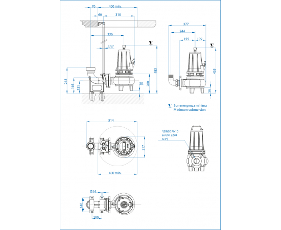 Насос погружной Dreno DNA 50-2/220 T