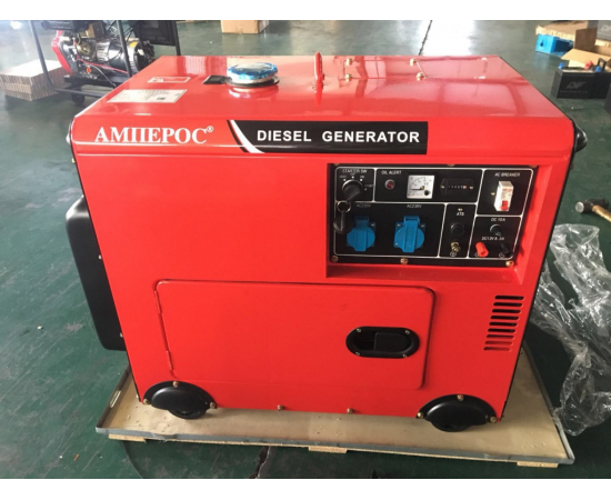 Дизельный трехфазный генератор Амперос LDG 8500S-3 в шумозащитном кожухе с автозапуском