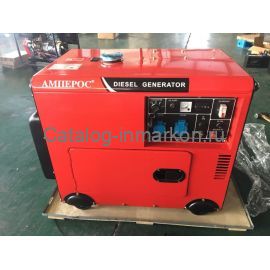 Дизельный однофазный генератор Амперос LDG 8500S в шумозащитном кожухе