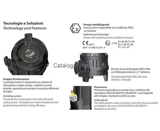 Насос погружной с режущим механизмом Dreno GX 50-2/150 M/G